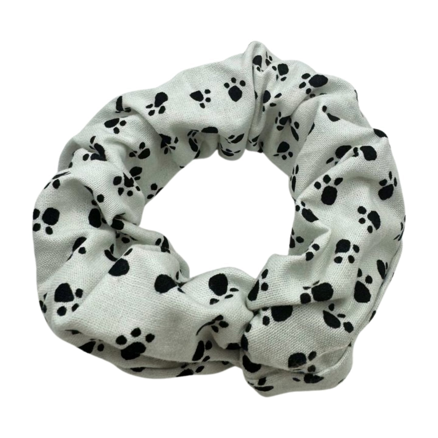 white dog paw cotton scrunchie XL size