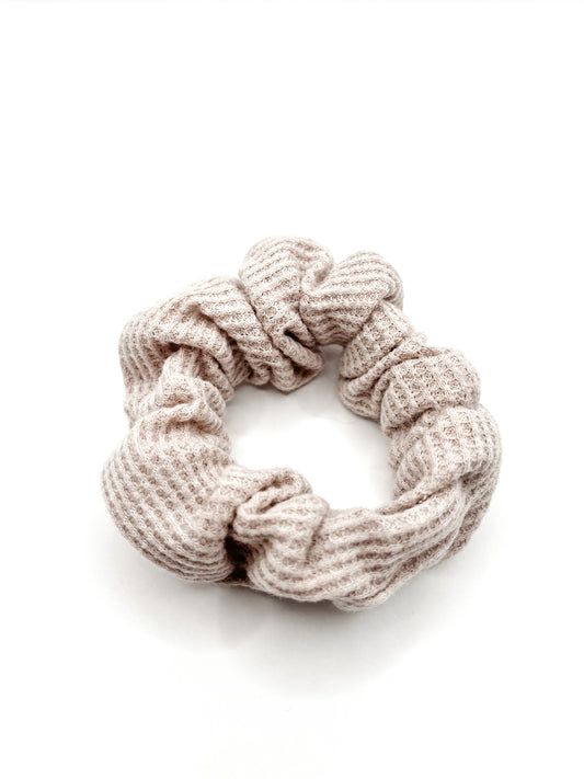 Light Pink Waffle Knit Cotton Scrunchie