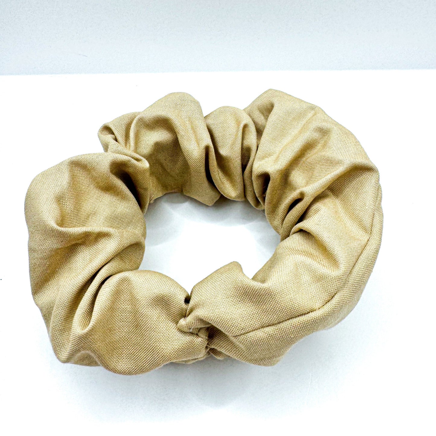 Beige Cotton Scrunchie