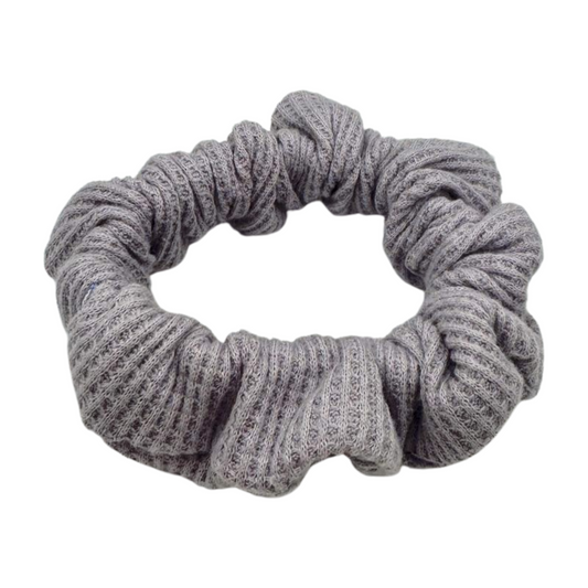 Purple Waffle Knit Cotton Scrunchie