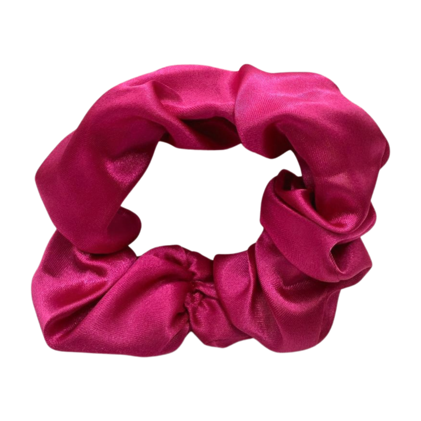 Hot Pink Satin Scrunchie