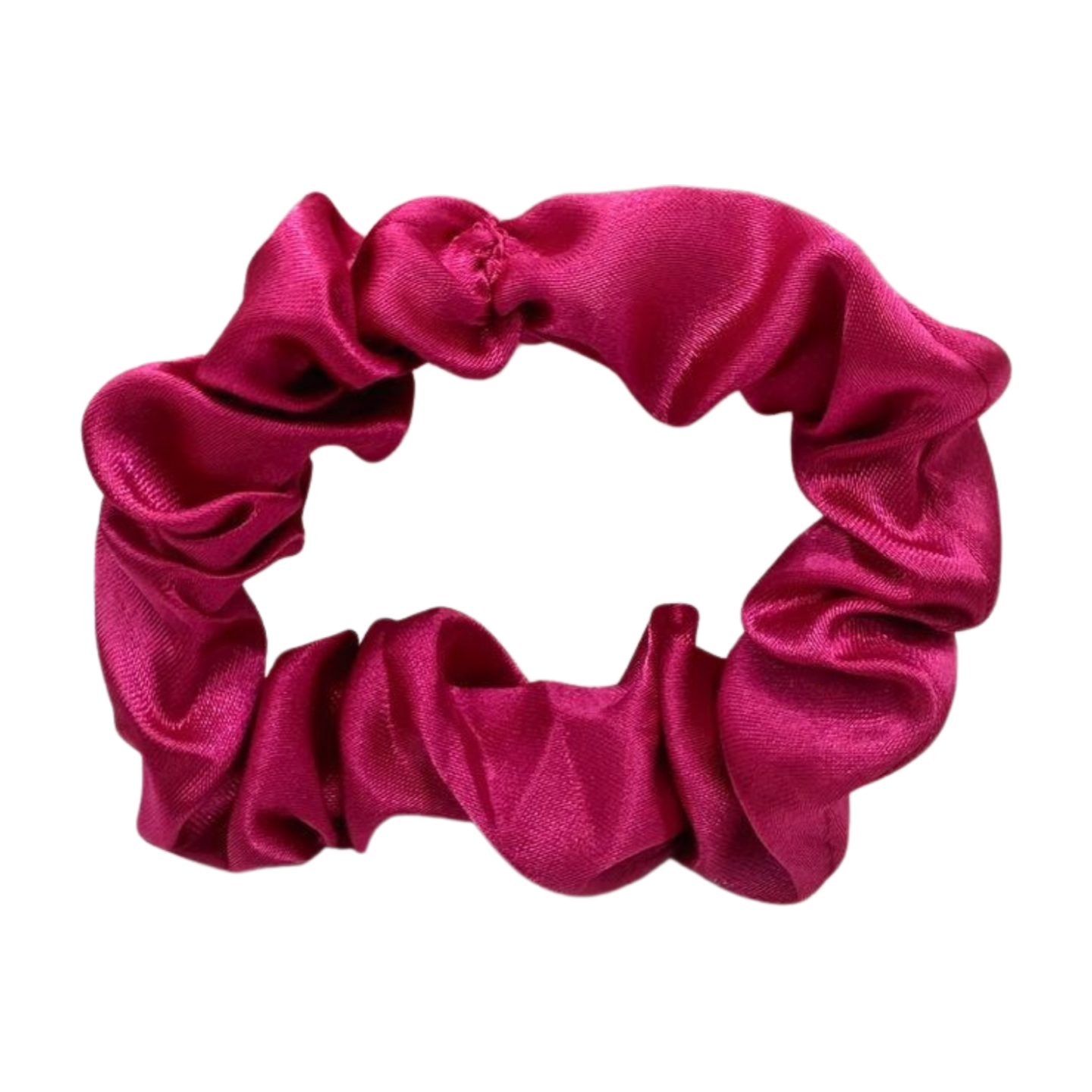 Hot Pink Satin Scrunchie