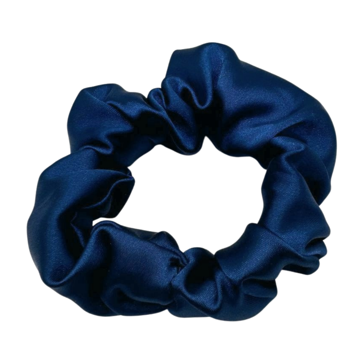 Navy Blue Satin Scrunchie