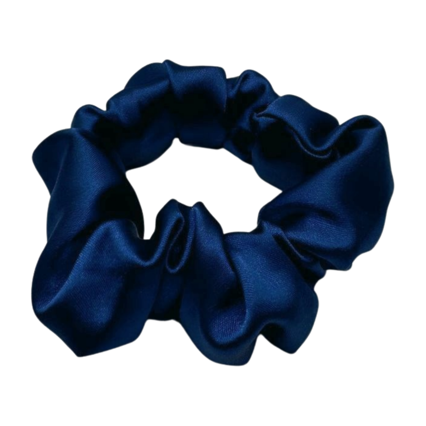 Navy Blue Satin Scrunchie