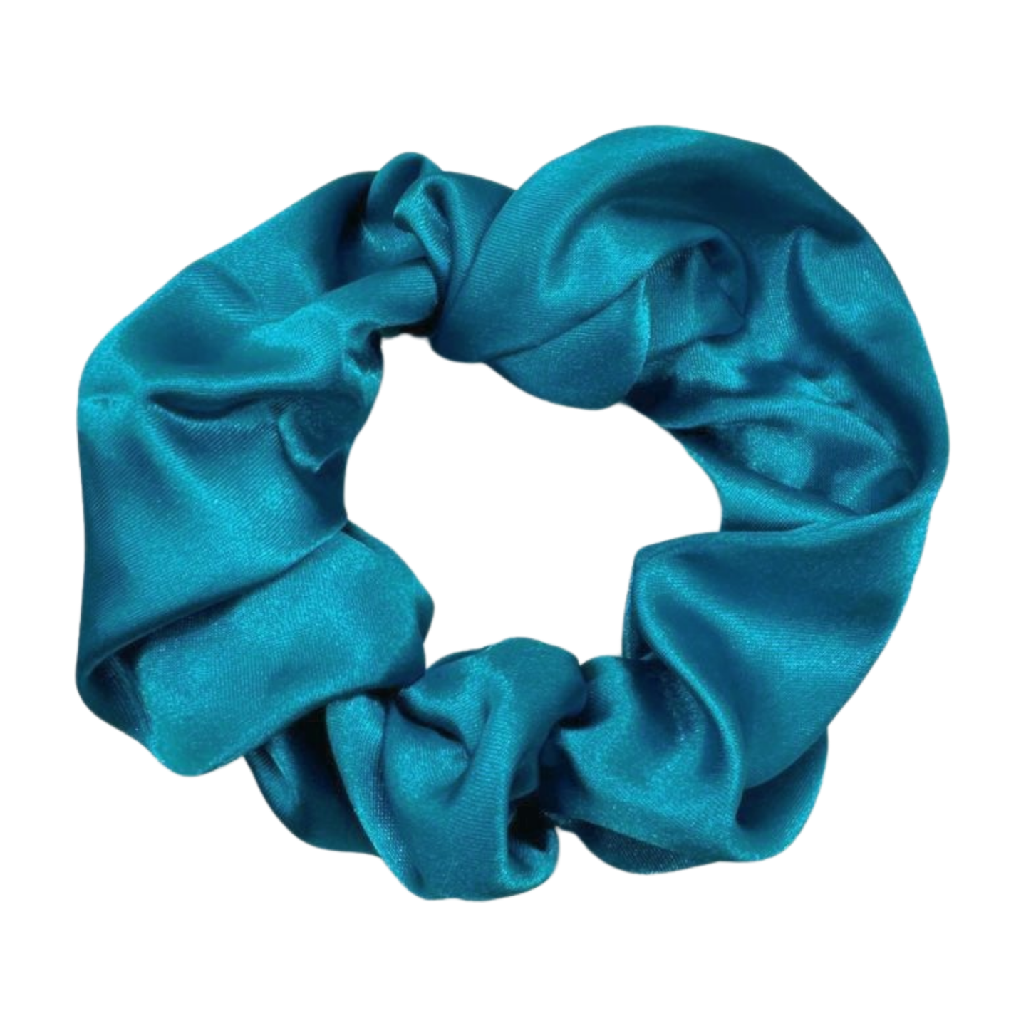 Turquoise Satin Scrunchie