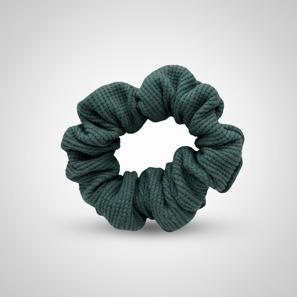 Moonlit Tide - Waffle Knit Cotton Scrunchie